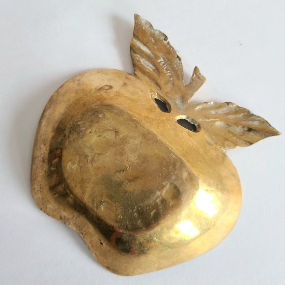 Apple Shape Brass Trinket Dish. - Picture 5 of 5